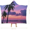 thumbnail image 2 of Wearable Blanket Hoodie Oversized Soft Warm Hooded Blanket Palm Tree Purple Sunset Blanket Throw Wrap Poncho for Women, 2 of 6