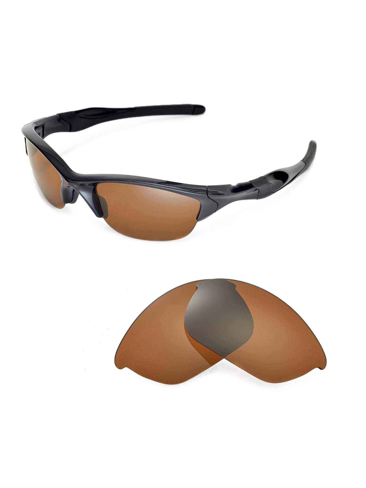 Walleva Brown Polarized Replacement Lenses for Oakley Half Jacket   Sunglasses 