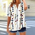 thumbnail image 5 of Young adult fashion Women Short Sleeve Tops Dressy Ladies Tops And Blouses Dressy Short Sleeve Button Up Shirts for Women Pattern Orders, 5 of 5