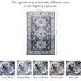 thumbnail image 2 of JV Home Area Rug Napoli Grey 6'x9' Washable Carpet Anti Slip, 2 of 6