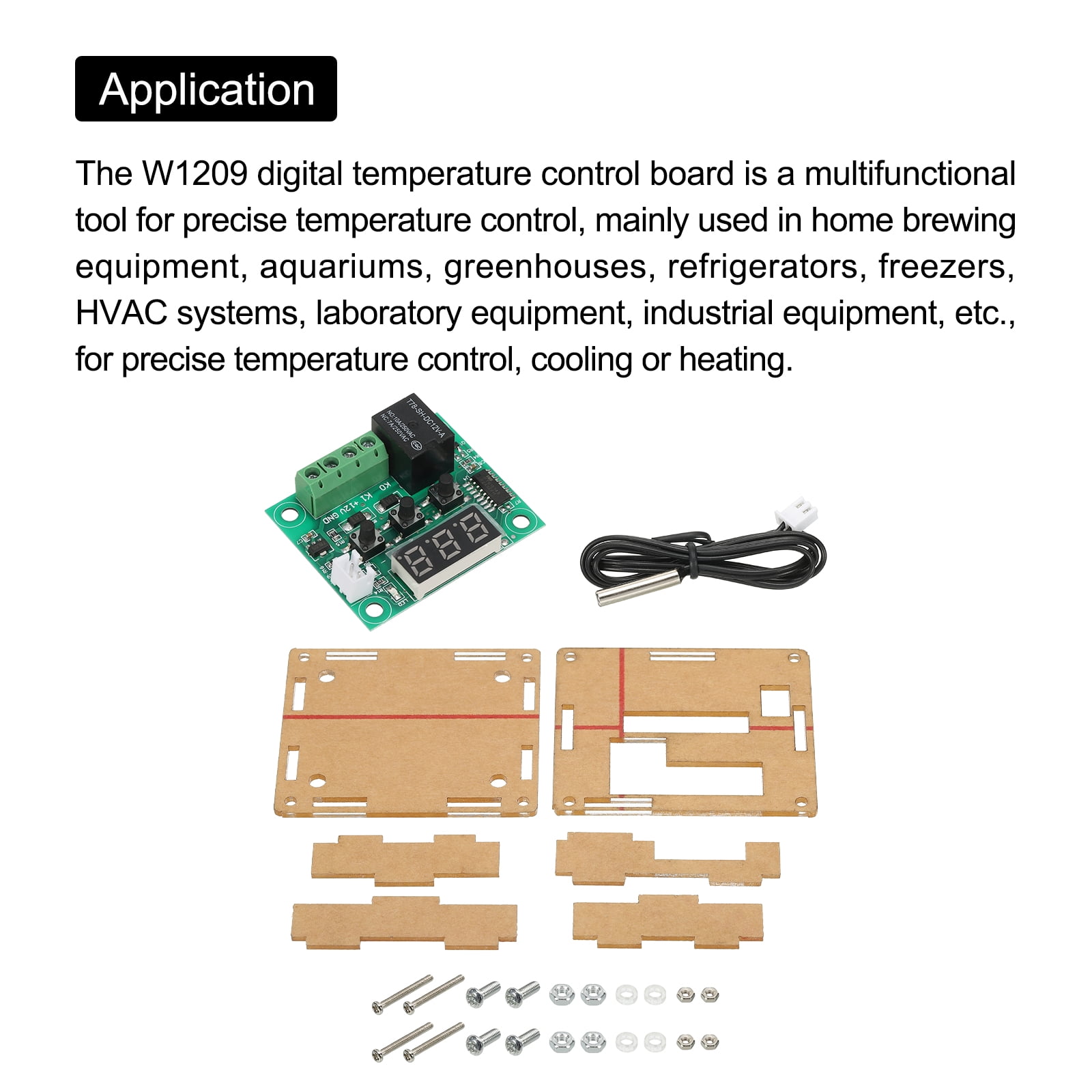 Uxcell 6 Pack XH-W1209 10A DC 12V Digital LED Temperature Controller with Clear Case, Red