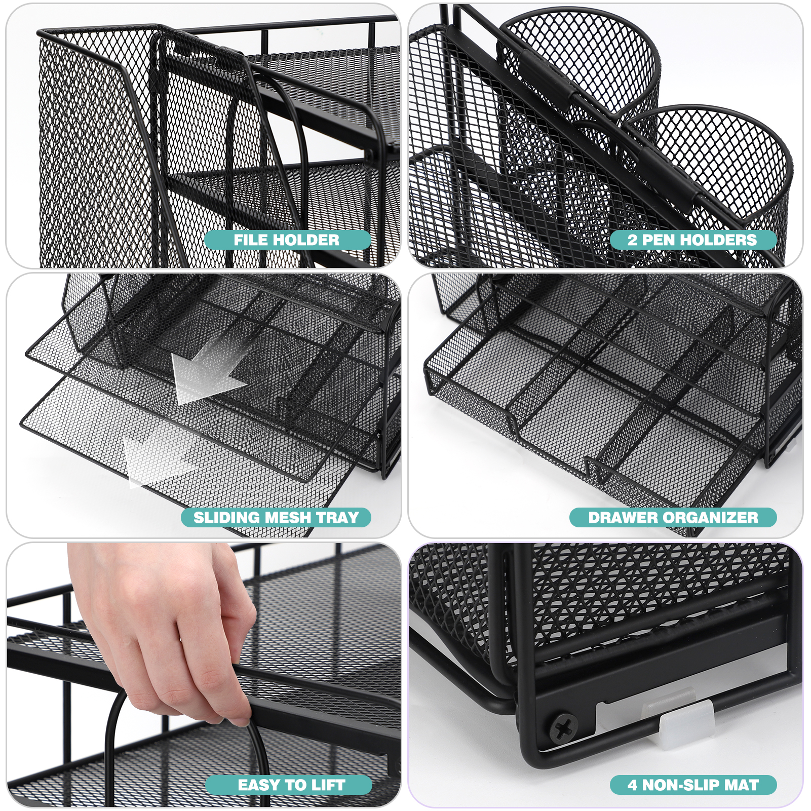 Livhil 4-Tier Desktop Organizer, Black photo 4