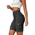 thumbnail image 6 of UDAUDU Women Workout Biker Shorts with Cargo Pockets Butt Lifting High Waisted Tummy Control Short Leggings Workout Yoga Gym Pants Dark Gray M, 6 of 6