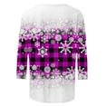 thumbnail image 5 of Wycnly Holiday Deals Winter Tee Tops for Women Womens Christmas Shirts Xmas Round Neck Lightweight Ladies Pullover Blouses Fashion Snowflake Print Tee Tops Fall 3/4 Sleeve Tops Christmas Clearance, 5 of 5