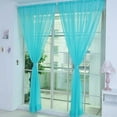 thumbnail image 1 of 2 Pcs Rideau de Porte Fenêtre en Tulle Couleur Unie Panneau Drapé Foulard Transparente, 1 of 4