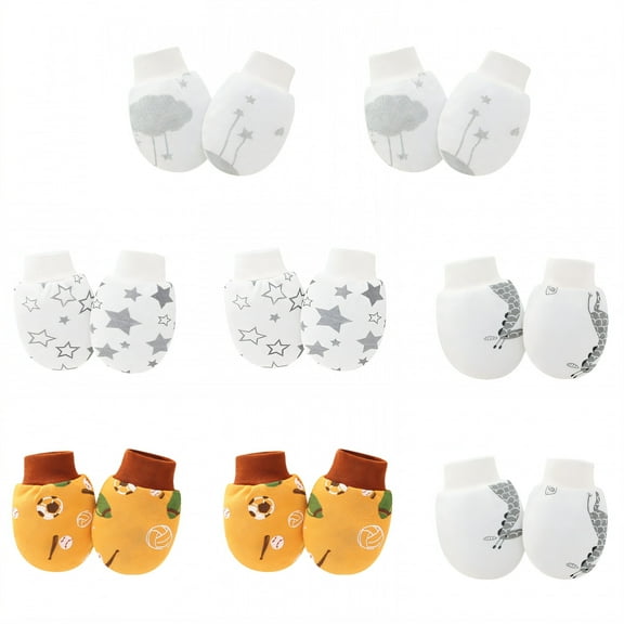 TELOLY 8 Pairs Baby Mittens,Cotton Mittens for Newborn Baby Boy,Baby Mittens Newborn for 0-3 Years