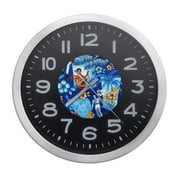 Wall Clock Home Decor or for a Patio/RV/Game Room 10" Round Silver Edge with a Black Face Featuring Your Choice of a Music Themed Vinyl Decal - FREE Battery Included (Live Jazz Music)