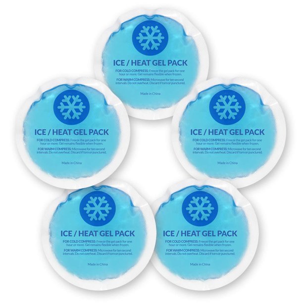 Everone Round Reusable Gel Ice Pack With Cloth Backing For Therapeutic Uses 5count Walmart Com Walmart Com