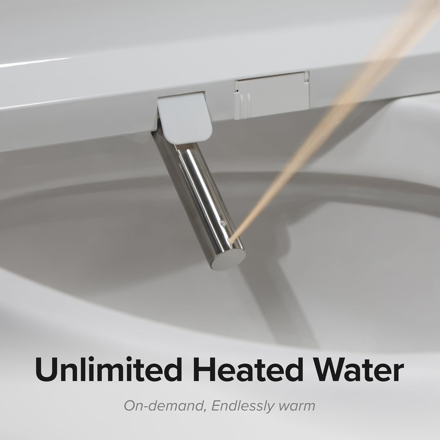 SmartBidet SB-1200 Elongated Bidet Toilet Seats White with Remote Control, Unlimited Hot Water