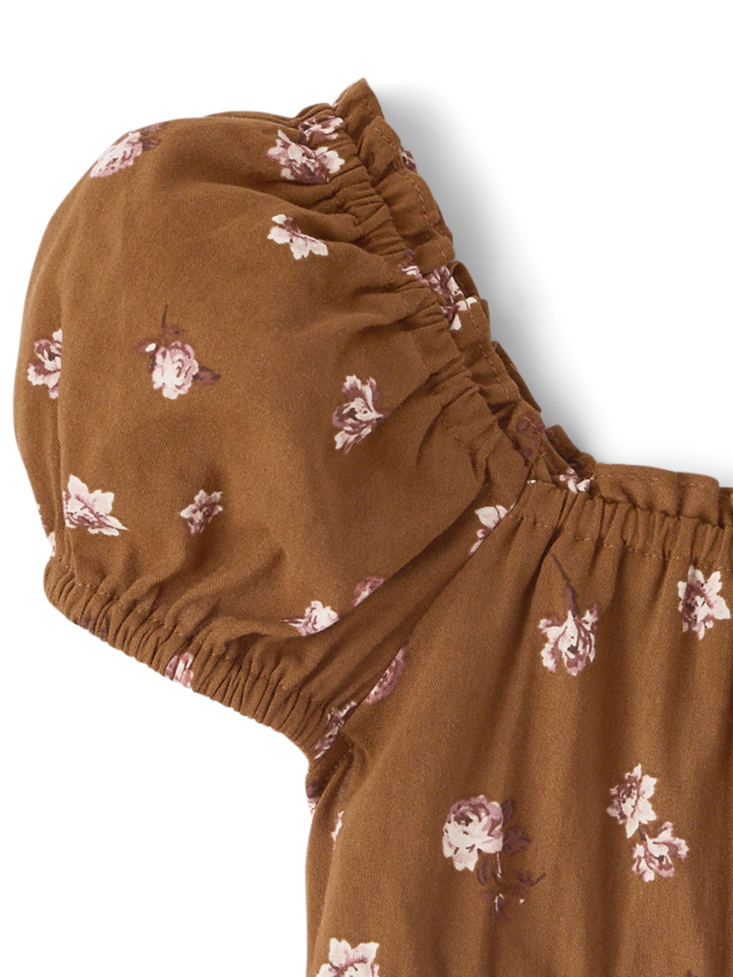 The Children's Place Girls Short Sleeve Floral Textured Puff Sleeve Top, Sizes XS-XXL
