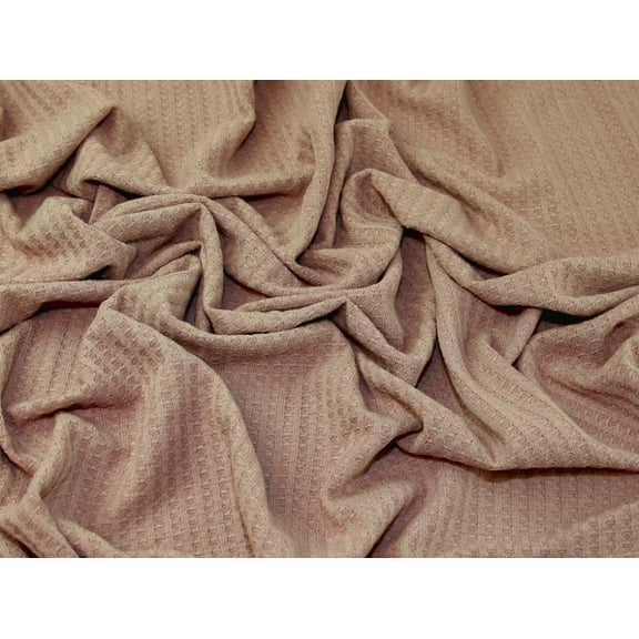 Waffle Textured Knit Dress Fabric Beige - per yard