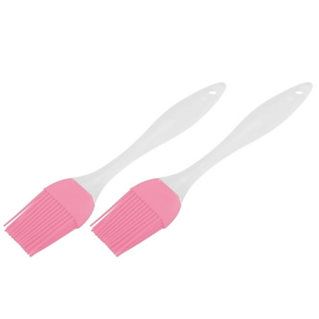 Unique Bargains Bakery Plastic Handle Basting Grilling Tool Oil Condiment Pastry Brush Pink