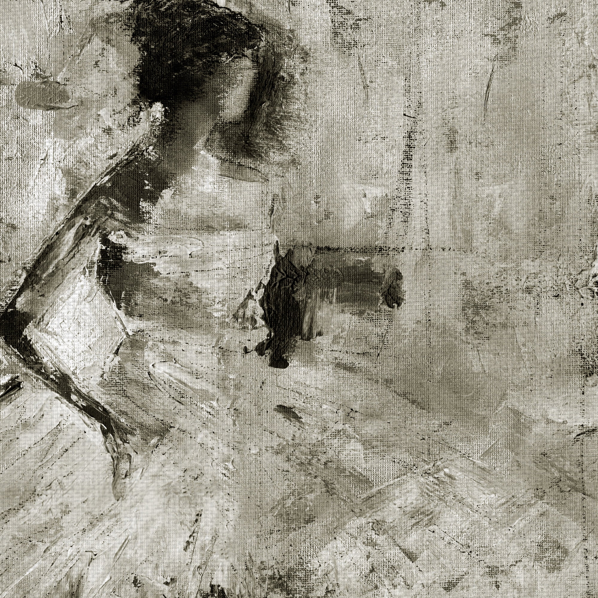 Masterpiece Art Gallery Silver Pair Ballerina By Cliff Warner Canvas Art Print 30" x 40"