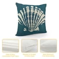 thumbnail image 4 of Blue Pillow Covers Blue Pillow Cases Coastal Shell Pattern Pillow Cover Coastal Pillow Cover Coral Cushion Cover, 4 of 5