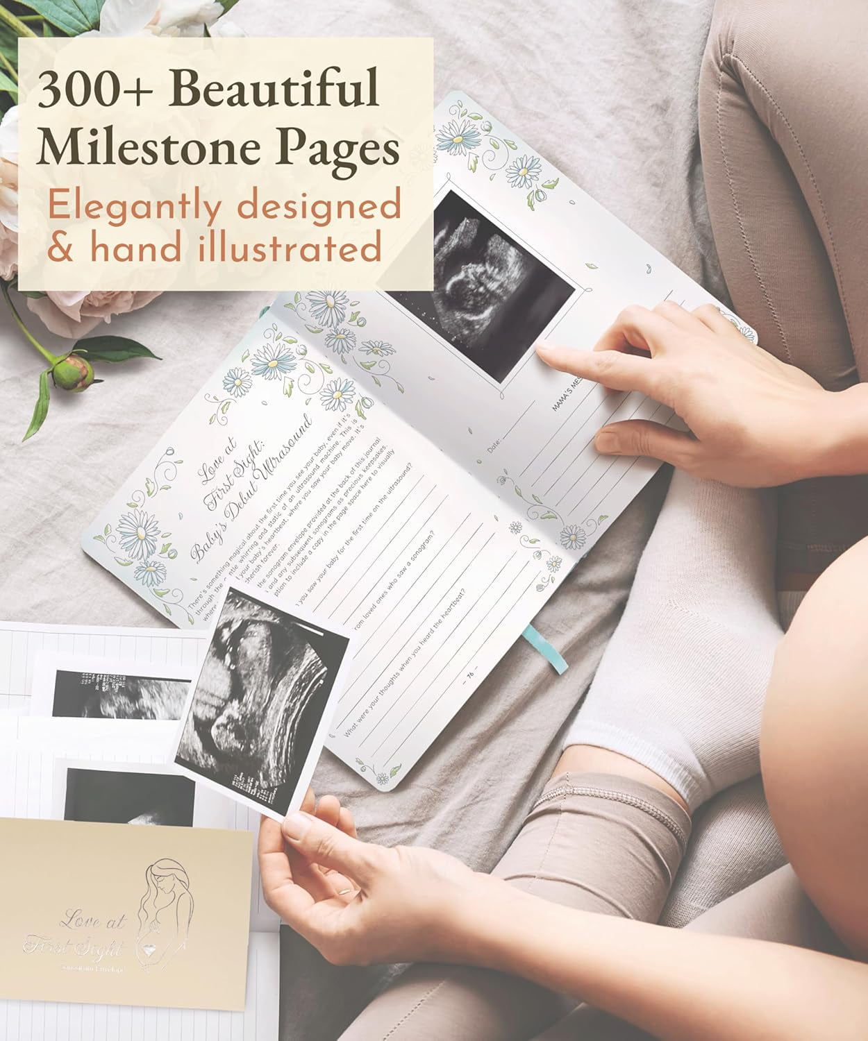 Keepsake Pregnancy Journal - Beautiful 1st Trimester Gifts - Pregnancy Scrapbook in Ready-To-Gift Packaging - Durable Pregnancy Book Memory Book to Capture Every Precious Milestone (338 Pages)