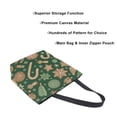 thumbnail image 3 of Open Top Canvas Tote Bag with Zipper Reusable Shopping Bag 13.5x15" Roomy Carryall Candy Canes Pattern, 3 of 9