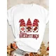 thumbnail image 1 of Camiseta de estilo navideño para mujer, ropa con estampado de dibujos animados, moda para mujer, 1 of 5
