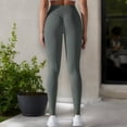 thumbnail image 6 of High Waist Seamless Ribbed Full Length Leggings- Small, Dark Gray, 6 of 6