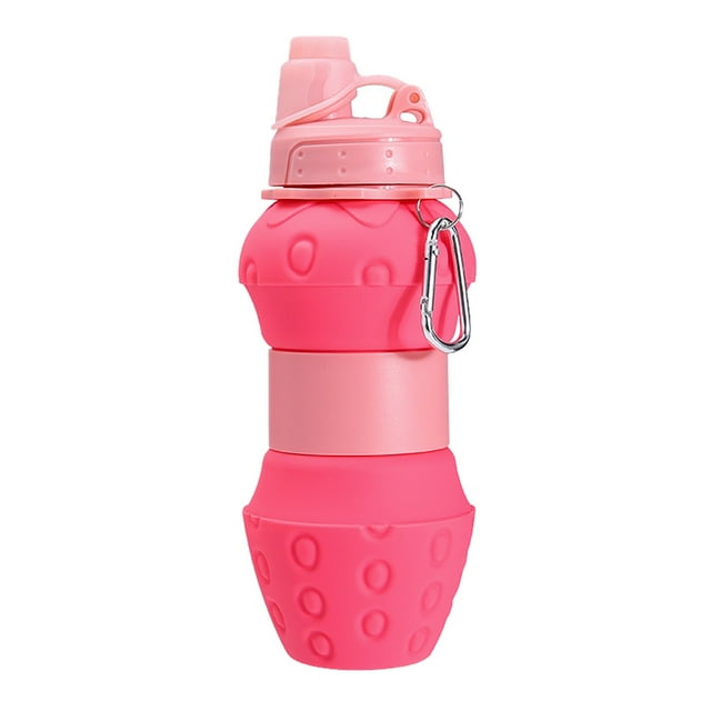MOQIN Collapsible Water Bottles - Water Cup 16oz BPA Free Silicone Foldable Water Bottles Kids - Hiking Travel Water Bottle Collapsible Cup Sports Kids Water Bottle With Carabiner