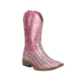 thumbnail image 2 of Roper Girls Checkered Square Toe Cowboy   Mid Calf Boots, 2 of 5