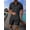 Black, variant on Men’s 2-Piece Solid Color Set Summer Short Sleeve Button-Down Shirt with Pocket and Matching Pants Khaki L