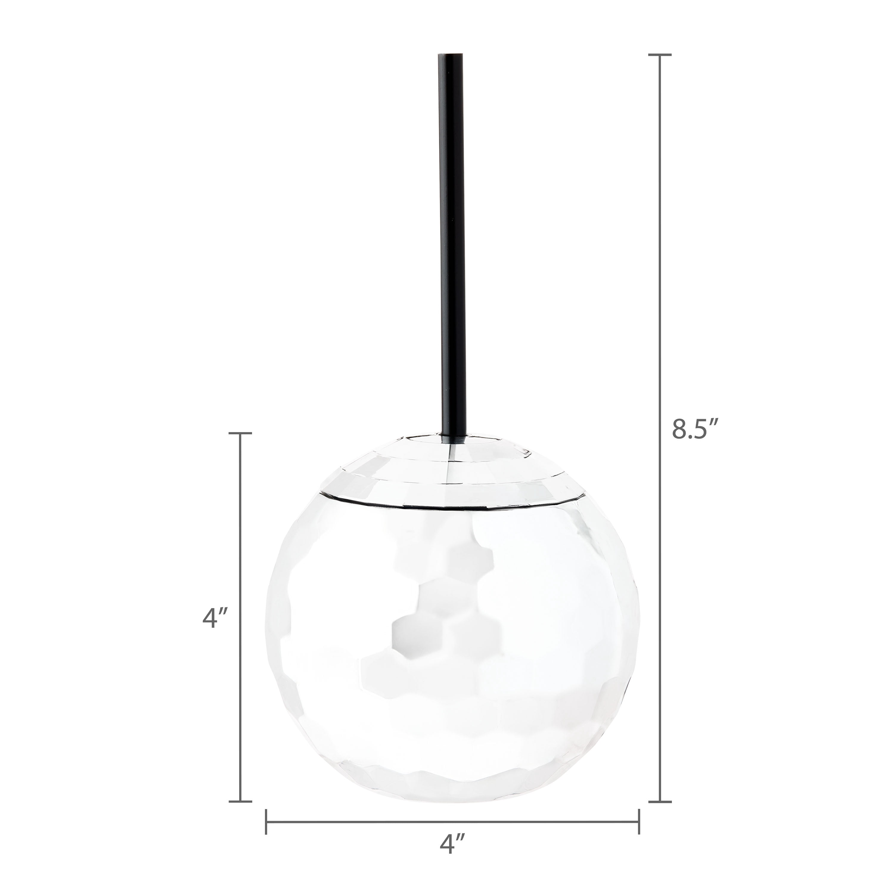 Way To Celebrate Silver Disco Ball Plastic Tumbler with Straw, 19 oz