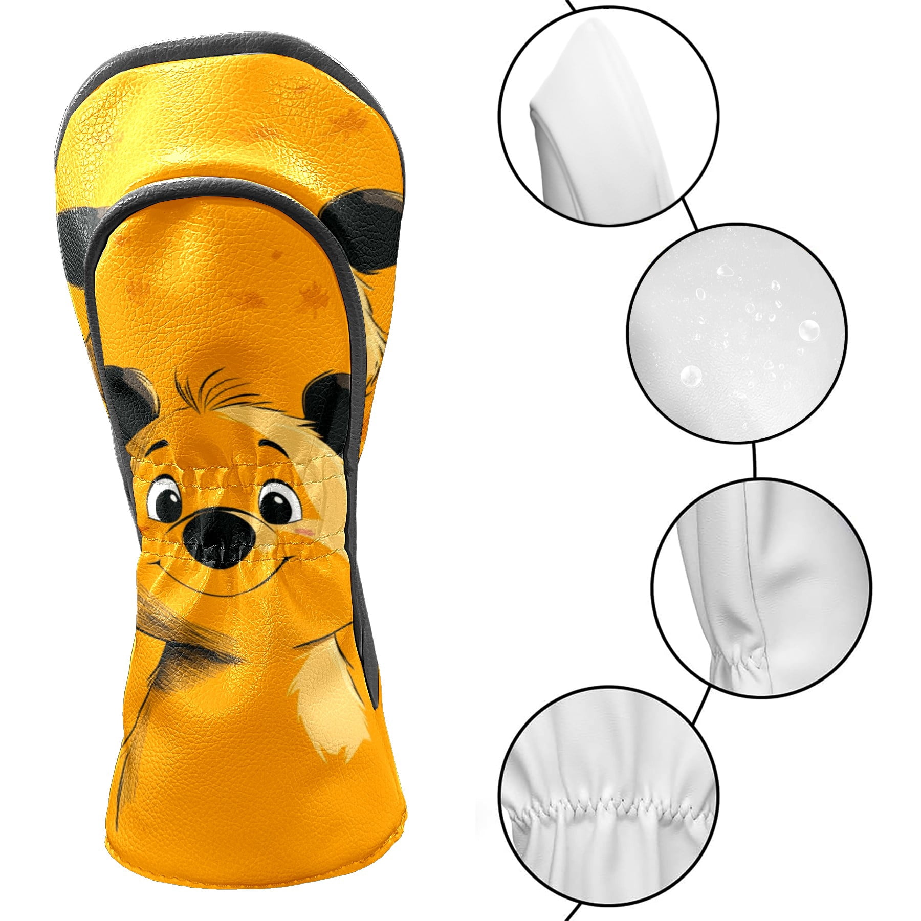 Golf Club Covers PU Leather Waterproof Head Covers for Fairway Woods Hybrids Cute Bear