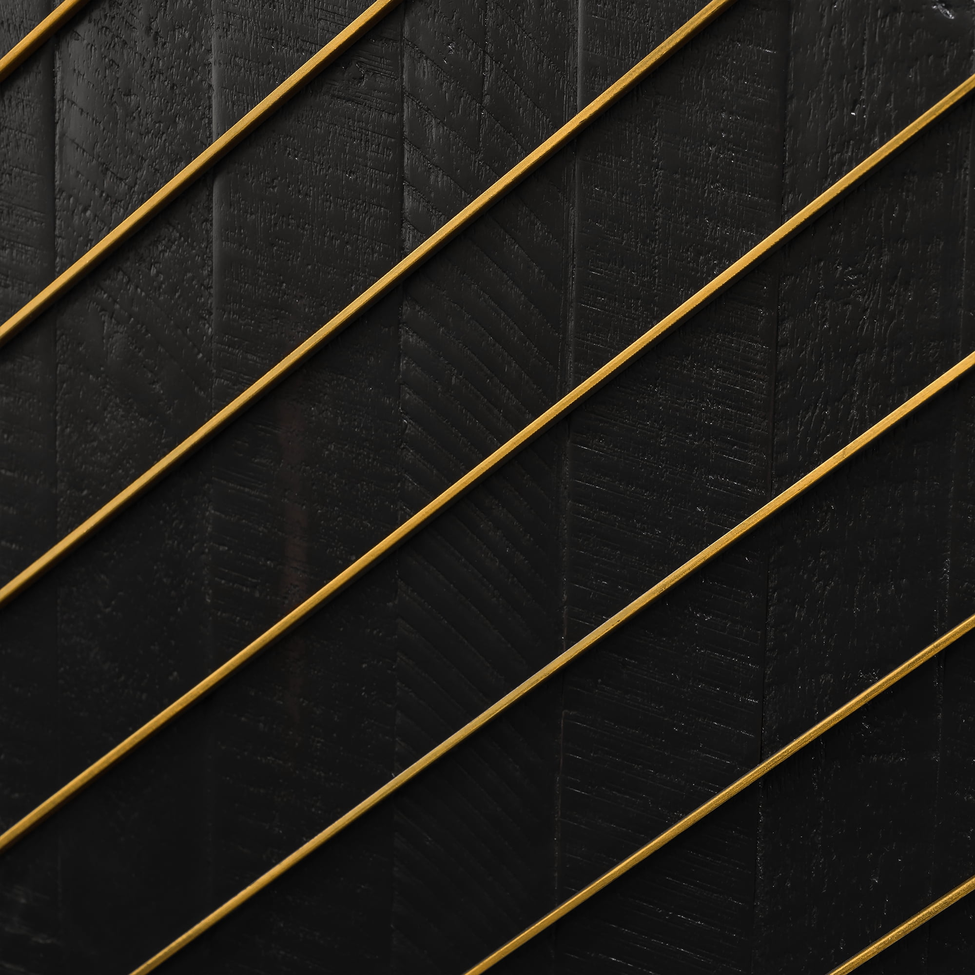 Monaco Rectangular Black Wood Sideboard with Antique Brass Accent