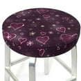 thumbnail image 3 of Naloa Snowflakes and Hearts Round Bar Stool Cushion Cover 12-14 inch, Fits Kitchen, Office, Restaurant Chairs - 14 inch, 3 of 7
