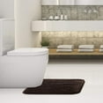 thumbnail image 2 of Bathroom Contour Rug Non Slip Bath Mat Water Absorbent Soft Microfiber Shaggy Bathroom Mat Machine Washable Bath Rug for Bathroom Thick Plush U Shape Toilet Rug (20 x 24, Brown), 2 of 6
