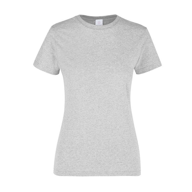 Playera Peso Completo para Dama, Color Gris Jaspe, 90% Algodón