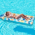 thumbnail image 2 of 2-Piece Float Set Lounger Inflatable Pool Floats, Translucent Adult Inflatable Reclining Chair, Pedal and Cup Holder, White and Blue, 2 of 7