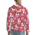 thumbnail image 2 of Hoodies for Women - Cow And Flower Comfrt Colour Drawstring Women'S Fashion Hoodies & Sweatshirts, Fall Outfits Clothes for Women 2024 Pullover with Kangaroo Pocket, 2 of 7