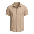 thumbnail image 4 of COSFO Mens Button Up Shirts Short Sleeve Casual Summer Shirt Beach Solid Collared Loose Fit Mens Shirts 5xl, 4 of 6