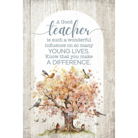 DEXSA A Good Teacher Wood Plaque with Easel and Hook Wall Tabletop Art - 4 inches x 6 inches