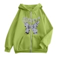 thumbnail image 4 of DHFJKG Womens Casual Zip Up Hoodies Oversized Fashion Butterfly Printed Comfort Long Sleeve Sweatshirts Plus Size Graphic Sweatshirt For Women, 4 of 4