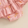 thumbnail image 6 of Okbabeha Baby Girl Summer Clothes Daisy Bodysuit Puff Sleeve Bubble Romper Smocked Dress Newborn Boho Outfits, 6 of 8