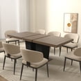 thumbnail image 3 of Expandable dining table, accommodates 4-10 people, features a transforming design with a black double-column base, suitable for a modern extendable dining table in the kitchen or dining room, 3 of 21