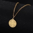 thumbnail image 4 of EUEAVAN Gold Cross Round Plate Pendant Necklace Stainless Steel Jewelry, 4 of 6