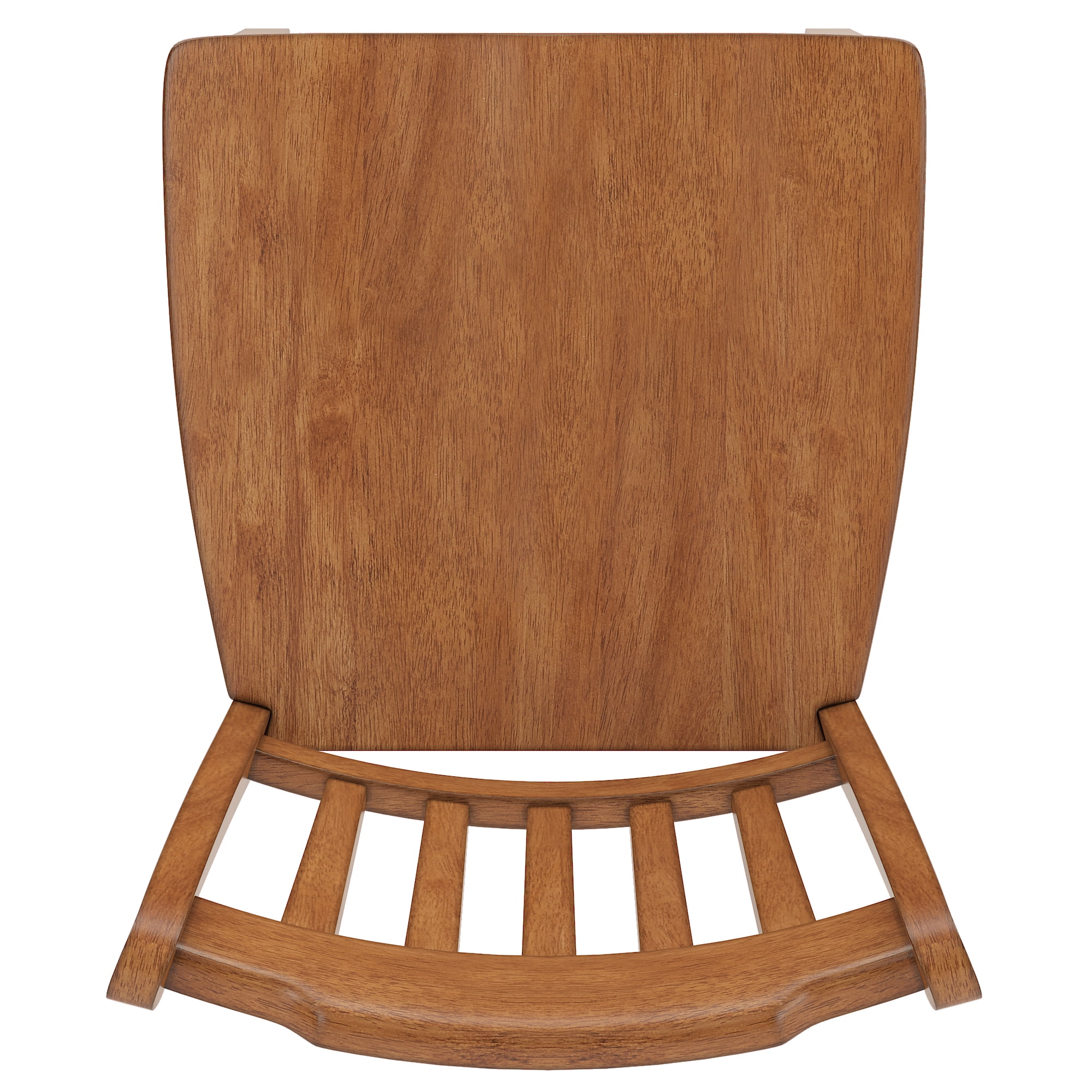 Weston Home Farmhouse Slat Back 29" Wood Bar Stool, Set of 2, Oak