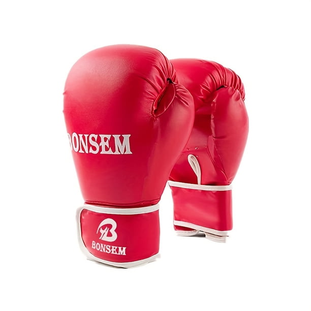 Qarigey Guantes de entrenamiento para Kickboxing protección confiable para manos guantes de Kick Boxing de amplia aplicación guantes y mitones 6OZ-B1 Rojo
