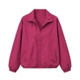 thumbnail image 5 of Zip Up Windproof Jacket for Women Outdoor Hiking Camping Outerwear Spring Fall Daily Wear Elastic Cuff Side Pocket S-3XL, 5 of 9