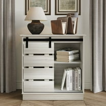Castle Place Farmhouse Sideboard Buffet Cabinet, Light Grey