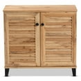 thumbnail image 4 of Baxton Studio Coolidge Modern and Contemporary Oak Brown Finished Wood 2-Door Shoe Storage Cabinet, 4 of 12