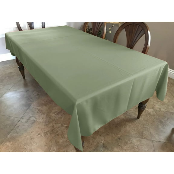 Polyester Poplin Gaberdine Durable Tablecloth Solid Dark Sage
