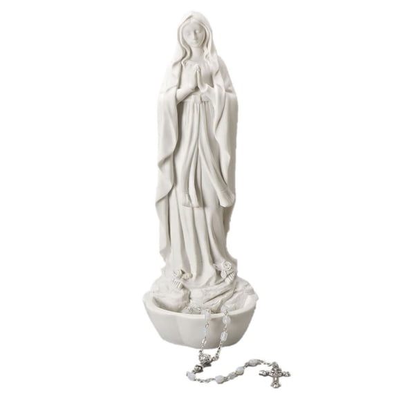 Figura Decorativa Virgen de Lourdes 20cm con soporte para rosario Joseph´s Studio