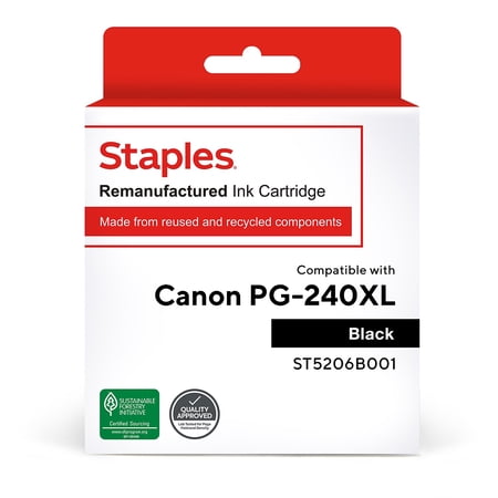 UPC: 0718103217101 | Staples Remanufactured Inkjet Cartridge Canon PG-240XL (5206B001) Blk Hi Yield 1004266