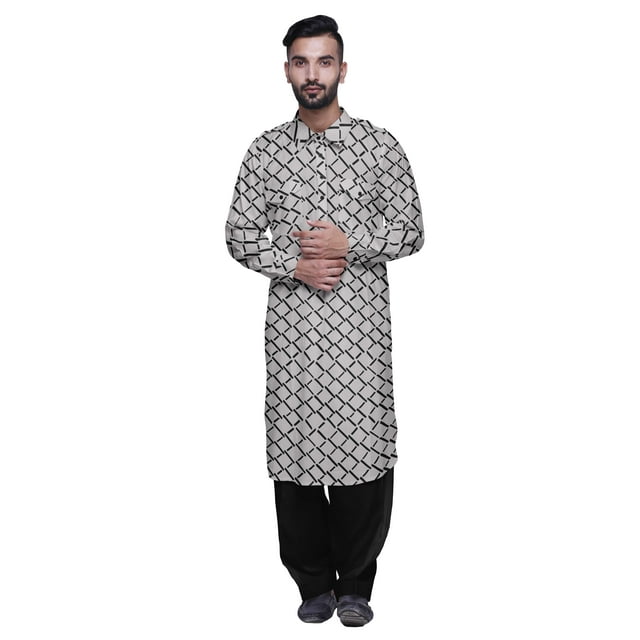 Atasi Kurta Punjabi Pyjama pour Hommes Ensemble Kurta Pyjama Imprimé Décontracté