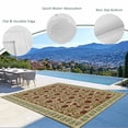 thumbnail image 3 of Boho Floral Outdoor Rug for Patio/Deck/Porch, Non-Slip Large Area Rug 5 x 8 Ft, Modern Geometric Ethnic Abstract Flowers Red Green Indoor Outdoor Rugs Washable Area Rugs, Camping Rug Carpet Runner, 3 of 8