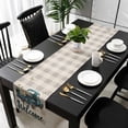 thumbnail image 3 of Daisy Butterfly Table Runner 72 Inches Long, Blue Floral Truck Pastoral Grey Check Kitchen Coffee Dining Table Decoration for Home Party Birthday Wedding Home Decor 13x72 Inches, 3 of 8